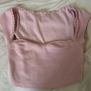 SHEIN Light Pink Ribbed Top